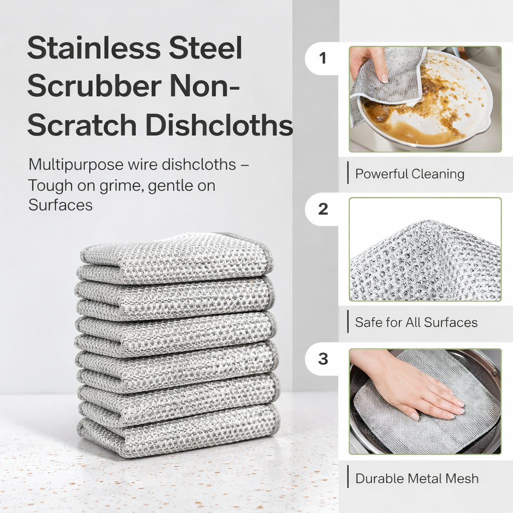 Multifunctional Non-Scratch Wire Dishcloth (Pack of 5/ 10/15)